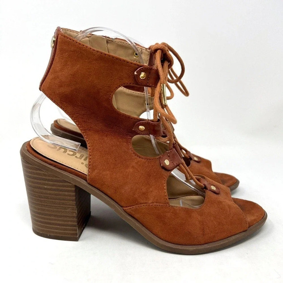 Circus by Sam Edelman Kiera Brown Block Heel Lace Up Gladiator Sandals Size 8.5M - Picture 3 of 13